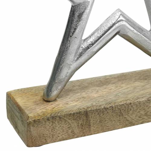 Floristik24 Stjerne til opsætning af mango, metal sølv 21 × 16,5 cm
