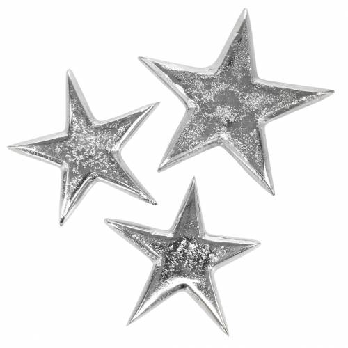 Floristik24 Stjerner lavet af metal sølv 8,6×8,2cm/6,9×6,7cm 8 stk.