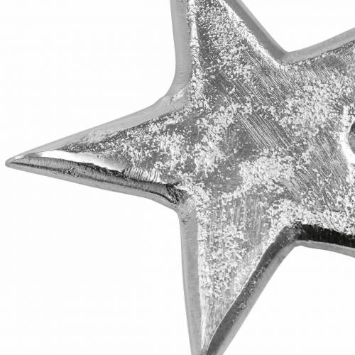 Floristik24 Stjerner lavet af metal sølv 8,6×8,2cm/6,9×6,7cm 8 stk.