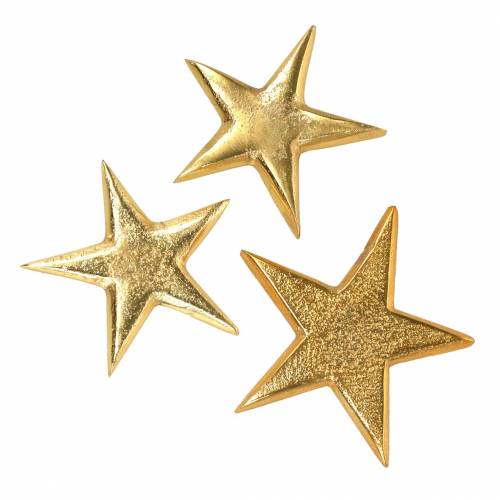 Gyldne metalstjerner 7,8×7,4cm/6,4×6,2cm 8 stk