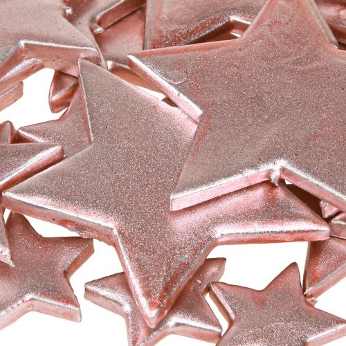 Artikel Stjernedekoration Julelyserød Ø3/5/7cm – 2. valg – 44 stk