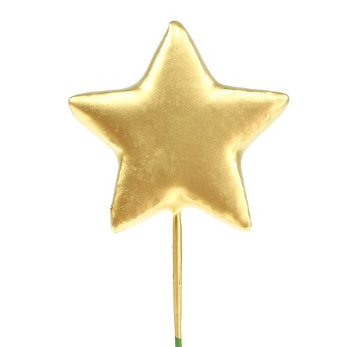 Floristik24 Stjerner på tråd til kunsthåndværk guld 5cm L23cm 48 stk