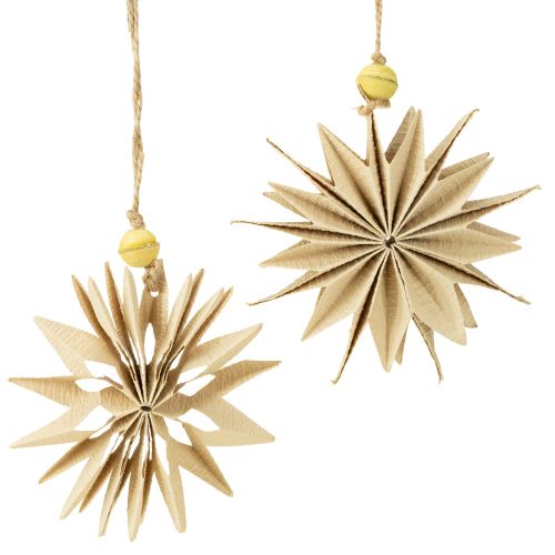 Papirstjerner, naturlige farver, Ø10 cm, 6 stk.