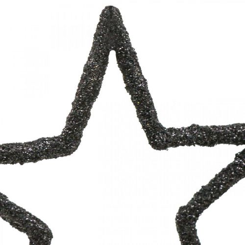 Artikel Scatter dekoration Julestjerner sort glitter Ø4cm 120p