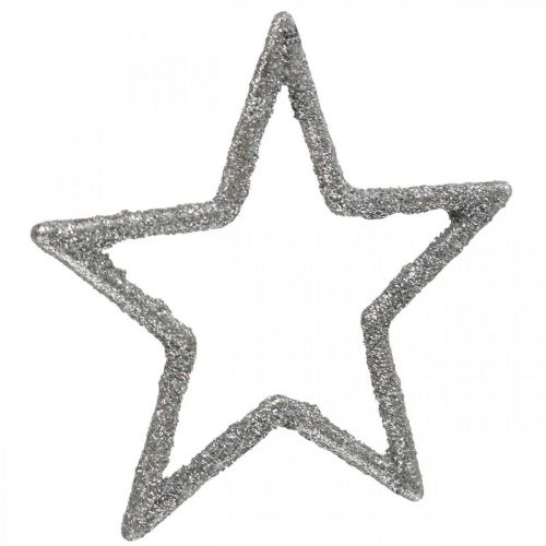 Artikel Scatter dekoration Julestjerner sølvglimmer Ø4cm 120 stk