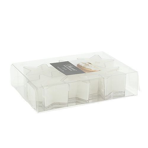 Floristik24 Stjernes telys med duft hvid 4cm 6stk
