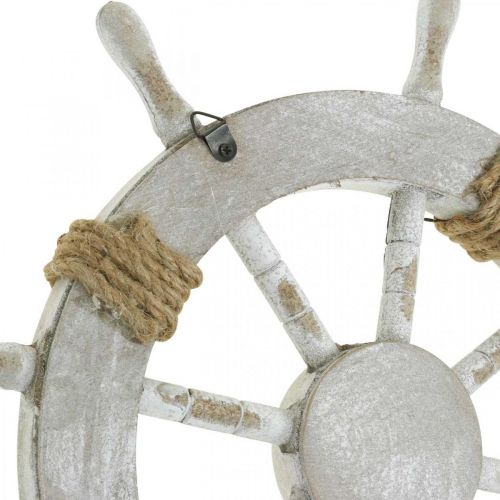 Floristik24 Maritim dekoration, trærat natur, blå og hvid shabby chic Ø35cm