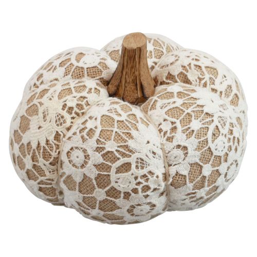Floristik24 Stof græskar dekoration jute blonde hvid/beige vintage dekoration Ø15cm