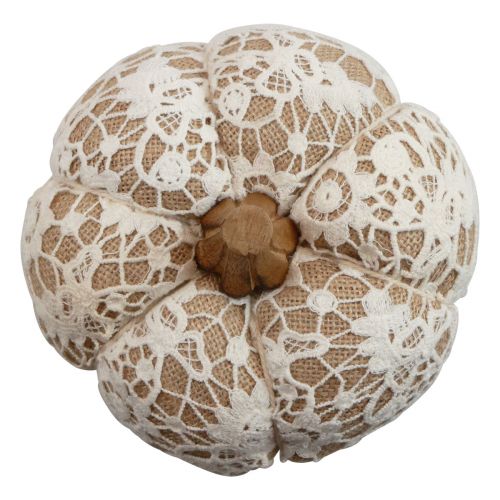 Floristik24 Stof græskar dekoration jute blonde hvid/beige vintage dekoration Ø15cm