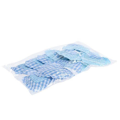 Floristik24 Stofbøjler hjerteform 7cm 12stk. Blå, hvid