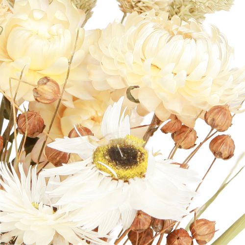 Artikel Buket tørrede blomster stråblomster korn hvid 55cm