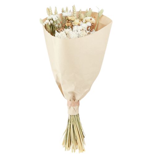 Artikel Buket tørrede blomster stråblomster korn hvid 55cm