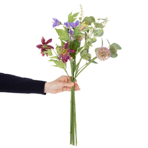 Artikel Kunstig blomsterbuket med farverige blomster, kunstfærdigt arrangeret til stilfuld dekoration, 60 cm