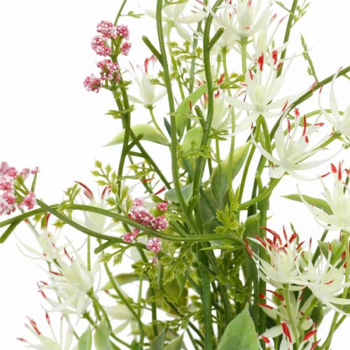 Floristik24 Forårsbuket kunstig pink, hvid, grøn kunstig blomsterbuket H43cm