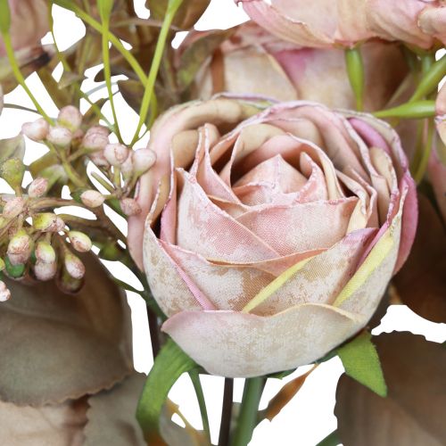 Floristik24 Kunstig blomsterbuket kunstige blomster kunstige roser antik 30cm