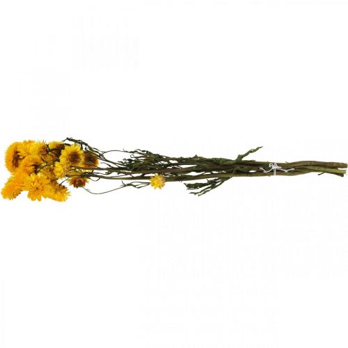 Floristik24 Tørret blomst Gul stråblomst Helichrysum tør dekorationsbund 50 cm 45g
