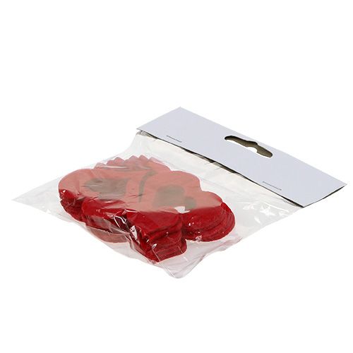 Floristik24 Scatter dekoration hjerter filt 2,5cm - 5cm rød 24 stk