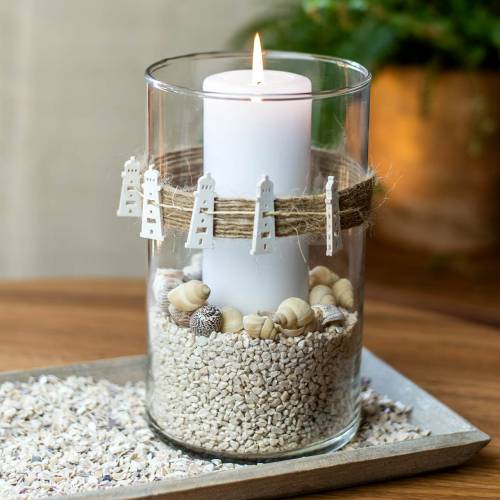 Artikel Scatter dekoration fyrtårn træ natur 4cm 72 stk