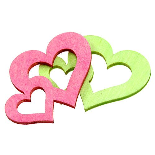 Floristik24 Scatter træhjerter assorteret. 4 cm 72 stk