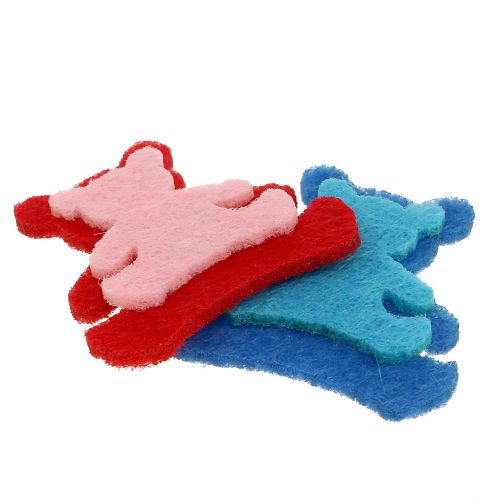 Artikel Scatter dekoration bjørn lavet af filt assorterede farver 3,5 cm x 3,5 cm 100 stk.