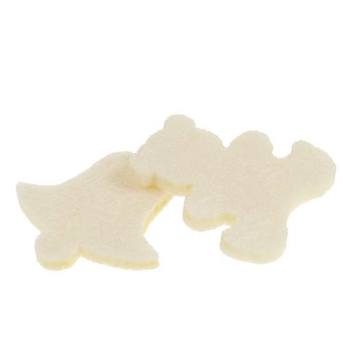 Floristik24 Scatter dekoration filt figurer creme 3cm 72 stk