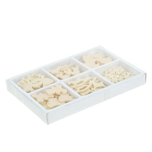 Floristik24 Scatter dekoration filt figurer creme 3cm 72 stk