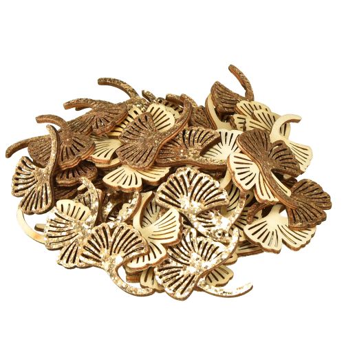 Artikel Scatter dekoration guld gingko dekoration gingko blad glitter 3×4cm 72 stk