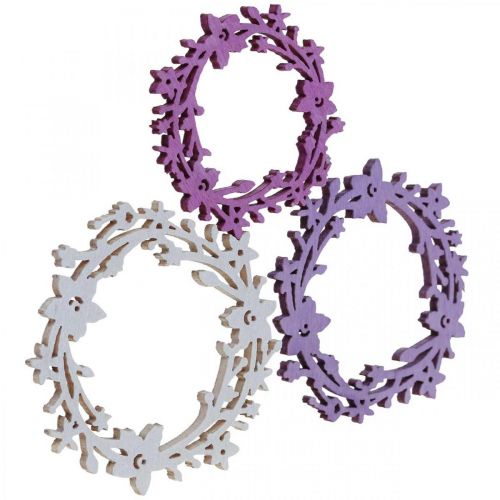 Scatter dekoration træ blomsterkrans scatter dele forårsfarvet Ø3-5cm 24p
