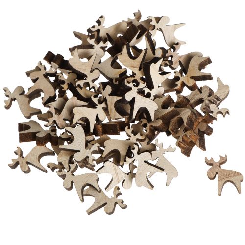 Artikel Scatter dekoration træ elg dekoration natur brun 2x2,5cm 108 stk