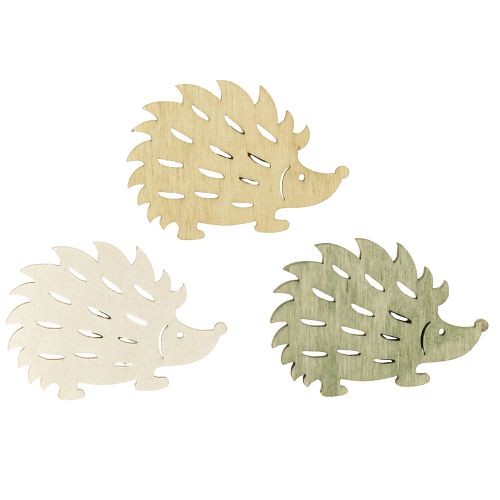 Floristik24 Scatter dekoration træ pindsvin dekoration grøn brun hvid 4x3cm 72 stk.