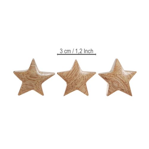 Artikel Spredte dekoration træ mini stjerner adventsdekoration mangotræ 3 cm 9 stk