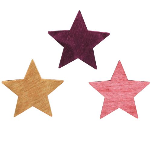 Artikel Scatter dekoration træ julestjerner 3 farver Ø4cm 72 stk