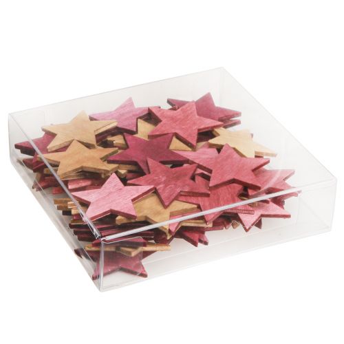Artikel Scatter dekoration træ julestjerner 3 farver Ø4cm 72 stk