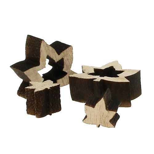 Floristik24 Sprededekoration træblade 1 cm - 2 cm naturlig 192p