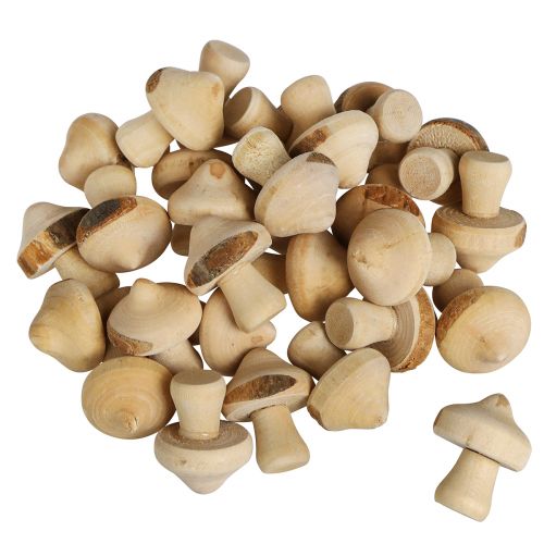 Artikel Scatter dekoration mini svampe træ dekoration naturel med bark Ø2cm 36 stk