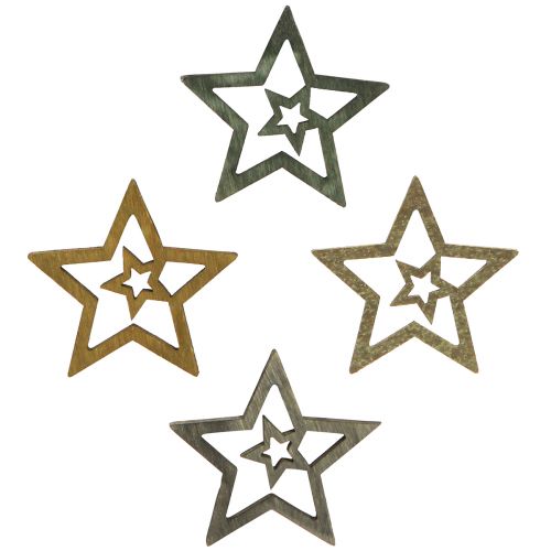 Floristik24 Strødekoration Julestjernetræ 4 farver Ø4cm 72 stk