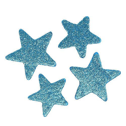 Floristik24 Scatter dekoration Julestjerne turkis 3,5-4,5cm 24 stk