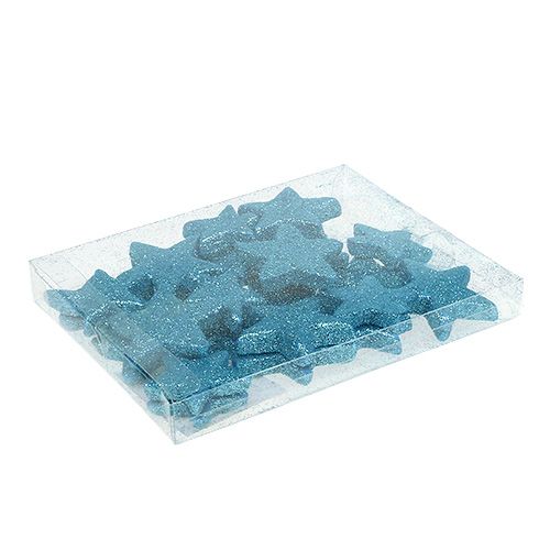 Floristik24 Scatter dekoration Julestjerne turkis 3,5-4,5cm 24 stk