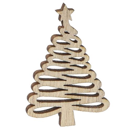 Artikel Scatter dekoration Juletræ natur 3x4,5cm 72 stk