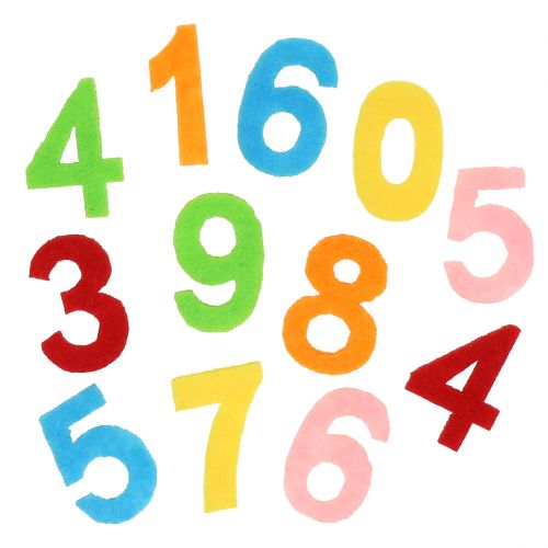 Floristik24 Spredte numre lavet af filt assorterede farver 3cm 150p