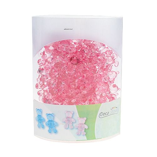 Artikel Spredt deco-bjørn lyserød 3,5 cm 60p