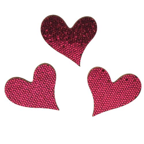 Scatter dekoration hjerte lilla 3-5cm 48 stk