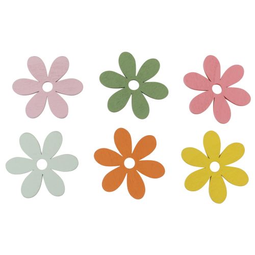 Floristik24 Scatter dekoration træ blomster farvet borddekoration Ø3-4cm 48stk