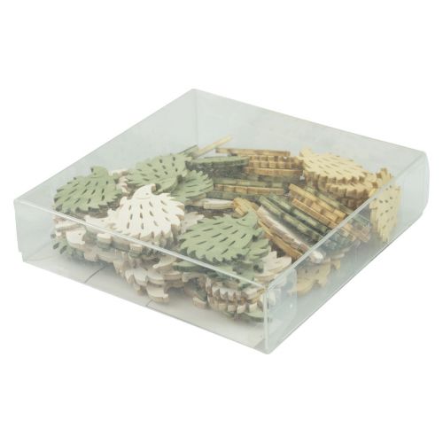 Artikel Scatter dekoration træ pindsvin dekoration grøn brun hvid 4x3cm 72 stk.