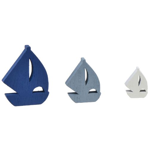 Artikel Scatter dekoration træ sejlbåd dekoration blå hvid 2cm–6cm 24 stk
