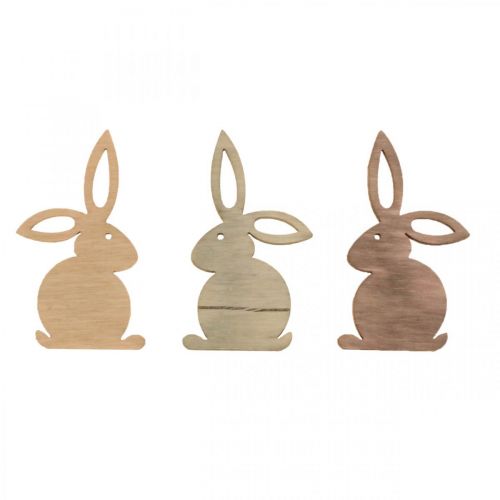 Floristik24 Scatter dekoration træ scatter dele påske Påskehare brune toner 4cm 72 stk.