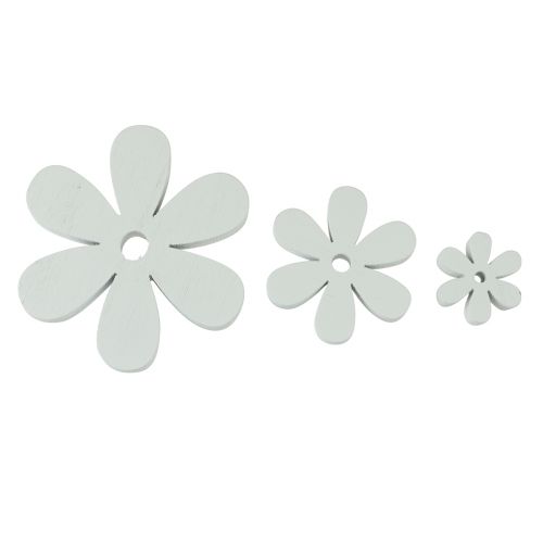 Floristik24 Scatter dekoration træbord dekoration hvide blomster Ø2cm–6cm 20stk