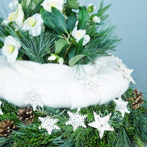 Floristik24 Scatter dekoration snefnug glitter hvid 5cm 48 stk