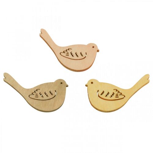 Artikel Scatter dekoration fugle dekoration træ forår gul/beige/orange Ø4cm 72 stk.