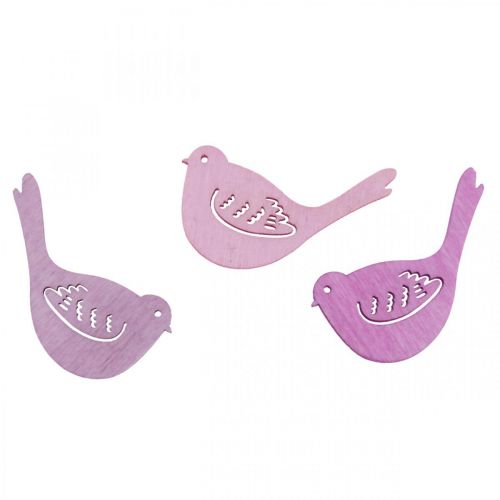Artikel Scatter dekoration fugle dekoration træ, scatter stykker pink toner 4cm 72 stk.